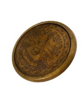 Vintage Matina Brand Wonewok Teepee Design Wood Coaster Set (4)
